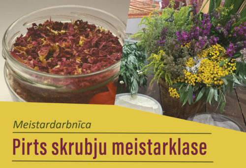 Skrubju meistarklases pirts plakāts