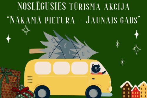 Red Cartoon Christmas Black Cat Drives Yellow Bus Instagram Post 1